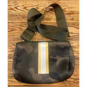 Ah-Dorned Women's Neoprene Crossbody Bag Camo + RARE Gold and Silver Stripe EXC!